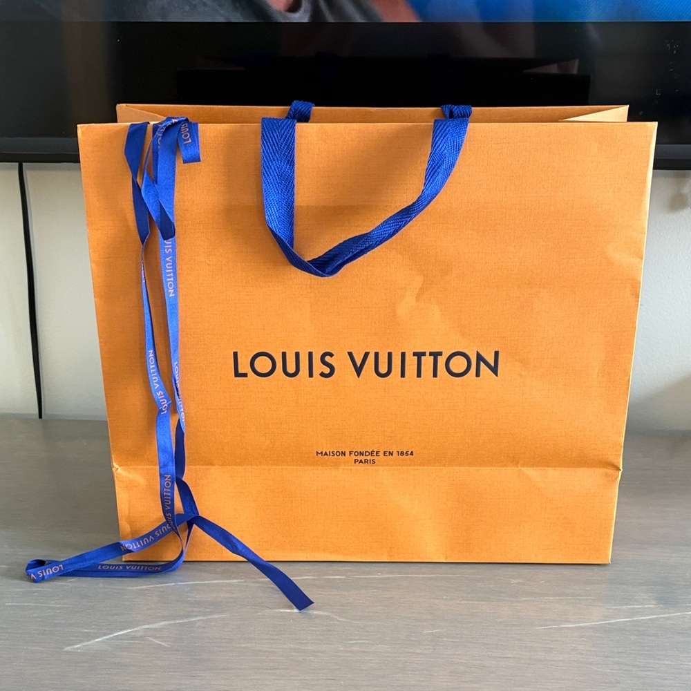 Louis Vuitton Tangerine Bag with Royal Blue Handles